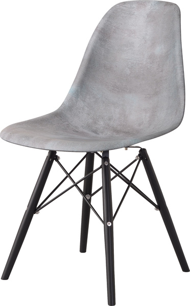 静謐な質感を纏う。ストーンフィニッシュ シェルチェア / ブラックレッグ（W46cm）